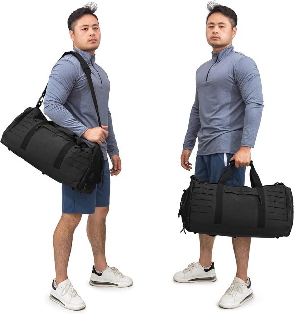 40L Military Tactical Duffle Bag For Men Sport Gym Fitness Tote Travel Training Workout With Shoe Compartment Basketball Football Weekender - Image 7