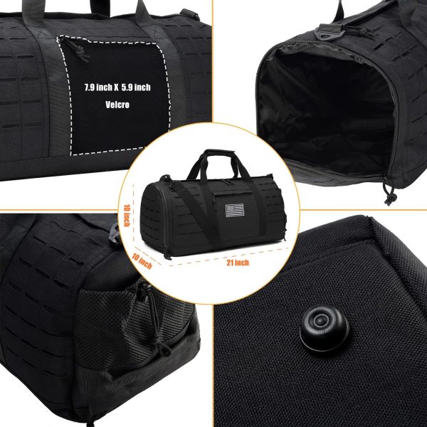 40L Military Tactical Duffle Bag For Men Sport Gym Fitness Tote Travel Training Workout With Shoe Compartment Basketball Football Weekender - Image 8